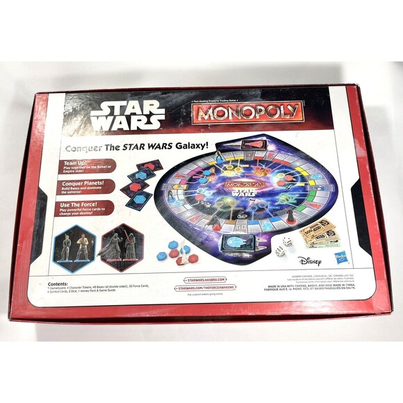 Star Wars Monopoly Board Game Hasbro Parker Brothers B0324 Complete - Picture 8 of 16